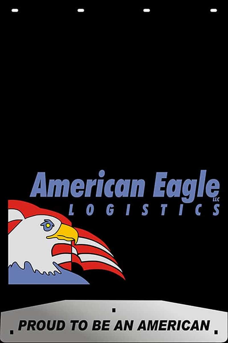Image of Custom Hot Stamp Mud Flap for American Eagle Logistics 800x1200px